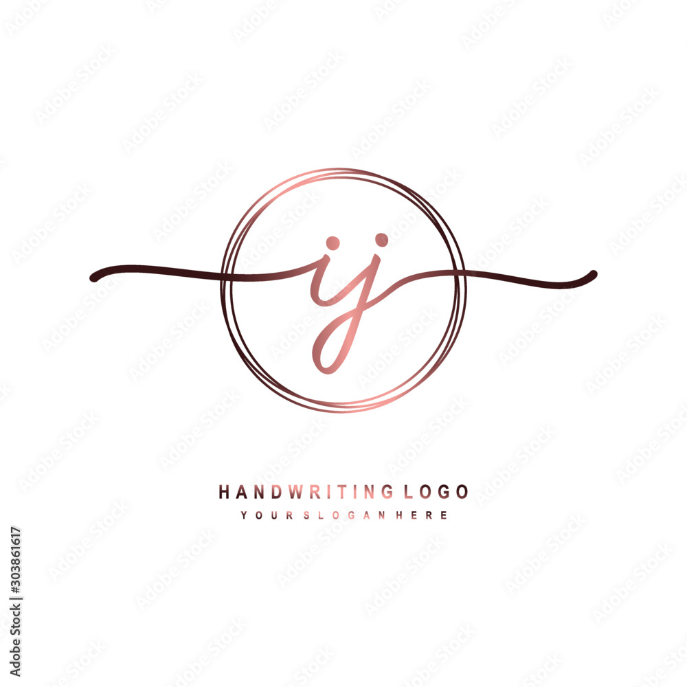 IJ Initial handwriting logo design with circle lines dark pink gradation color. handwritten logo for fashion, beauty, team, wedding, luxury logo IJ Initial handwriting logo design with circle lines dark pink gradation color. handwritten logo for fashion, beauty, team, wedding, luxury logo