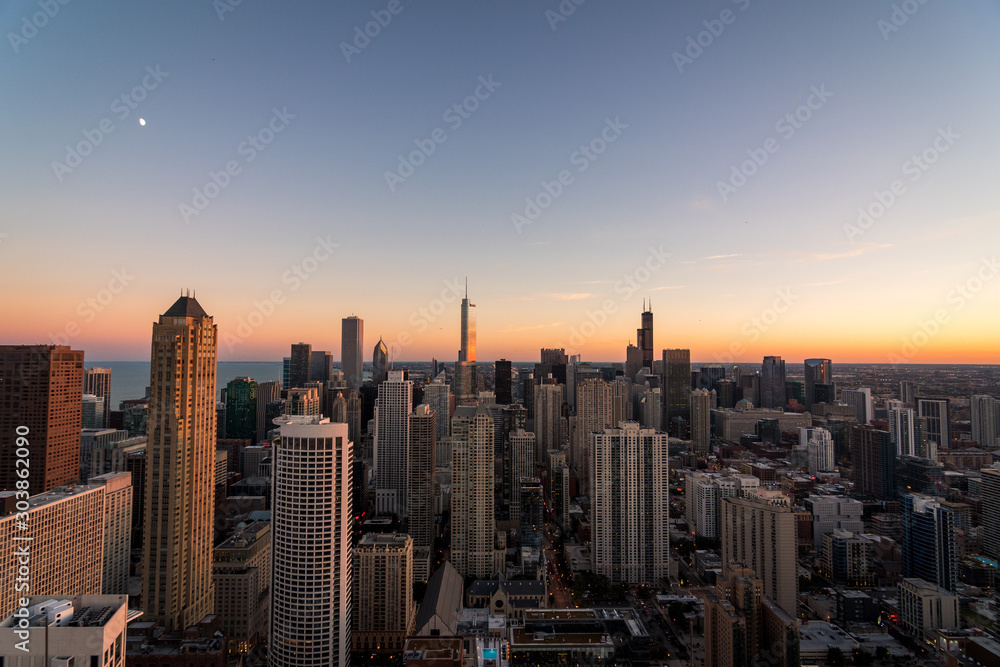 Chicago Sunset Cityscape