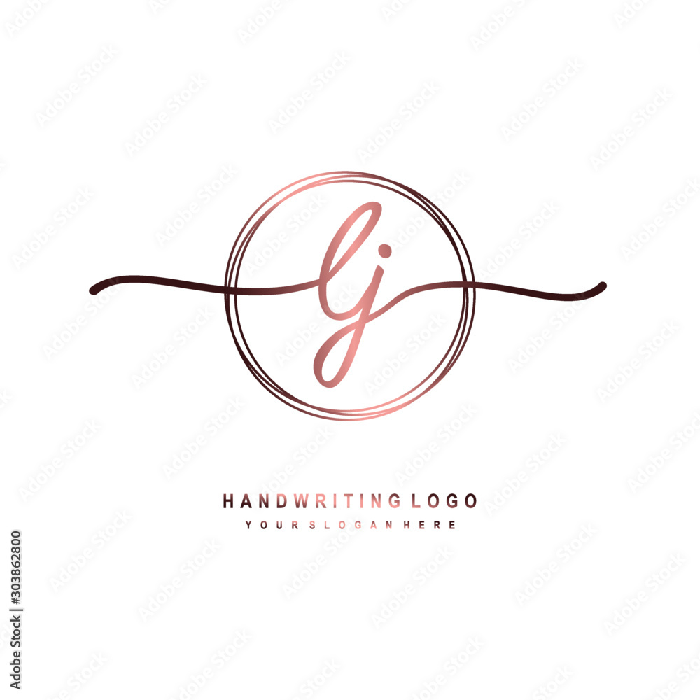 LJ Initial handwriting logo design with circle lines dark pink gradation color. handwritten logo for fashion, beauty, team, wedding, luxury logo LJ Initial handwriting logo design with circle lines dark pink gradation color. handwritten logo for fashion, beauty, team, wedding, luxury logo