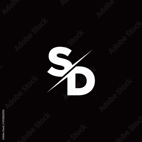 SD Logo Letter Monogram Slash with Modern logo designs template photo