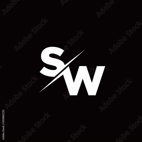 SW Logo Letter Monogram Slash with Modern logo designs template