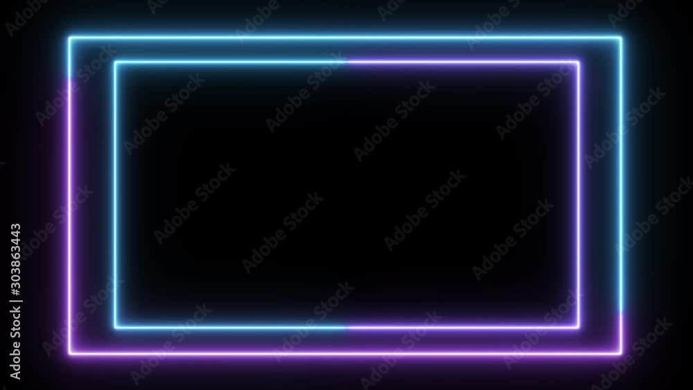 Abstract light neon frame on black background. laser show looped animation . 4K video Abstract light neon frame on black background. laser show looped animation . 4K video
