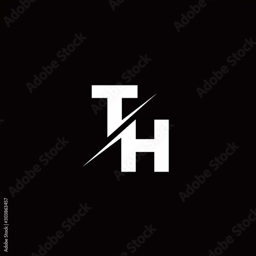 TH Logo Letter Monogram Slash with Modern logo designs template