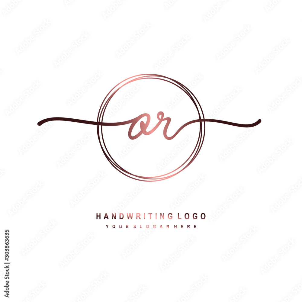 OR Initial handwriting logo design with circle lines dark pink gradation color. handwritten logo for fashion, beauty, team, wedding, luxury logo OR Initial handwriting logo design with circle lines dark pink gradation color. handwritten logo for fashion, beauty, team, wedding, luxury logo