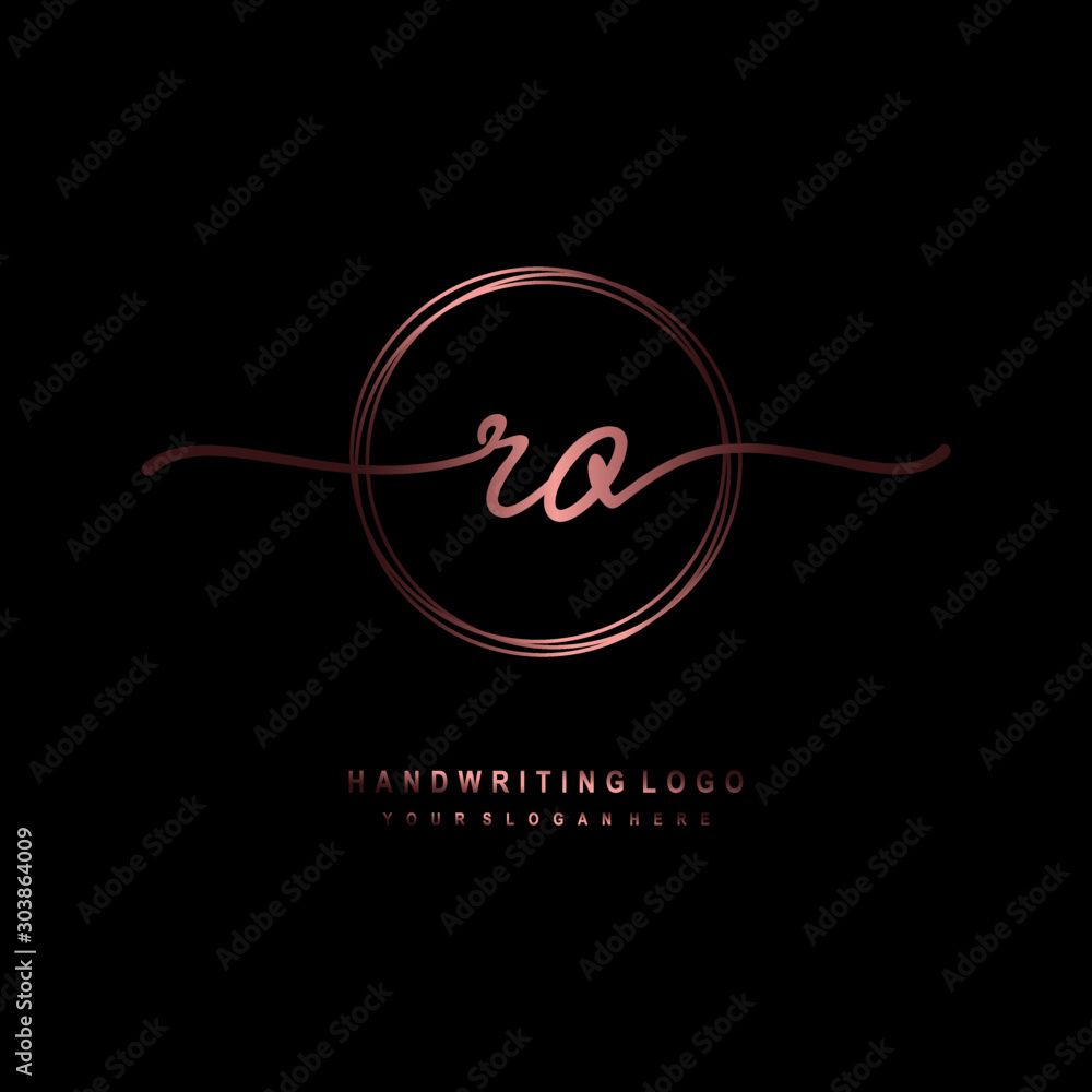 RO Initial handwriting logo design with circle lines dark pink gradation color. handwritten logo for fashion, beauty, team, wedding, luxury logo RO Initial handwriting logo design with circle lines dark pink gradation color. handwritten logo for fashion, beauty, team, wedding, luxury logo