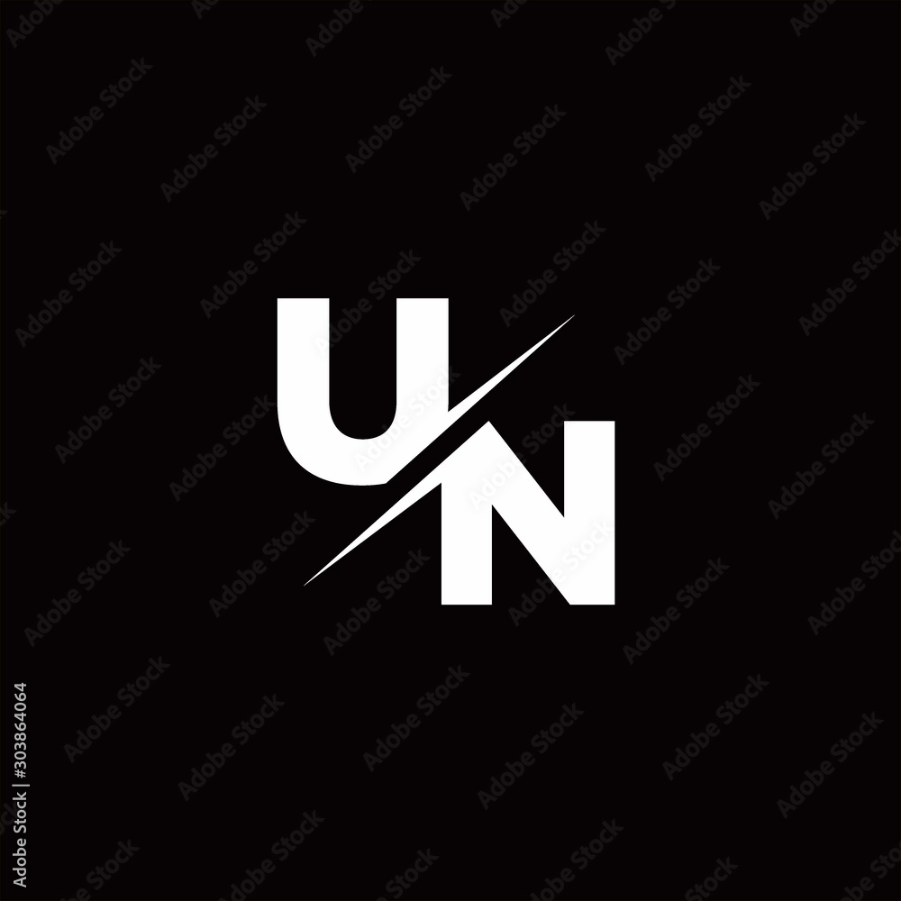 Obraz premium UN Logo Letter Monogram Slash with Modern logo designs template