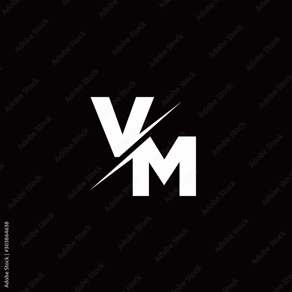 VM Logo Letter Monogram Slash with Modern logo designs template VM Logo Letter Monogram Slash with Modern logo designs template
