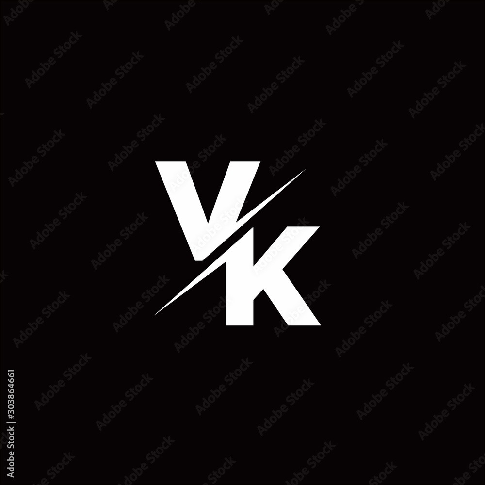 VK Logo Letter Monogram Slash with Modern logo designs template VK Logo Letter Monogram Slash with Modern logo designs template
