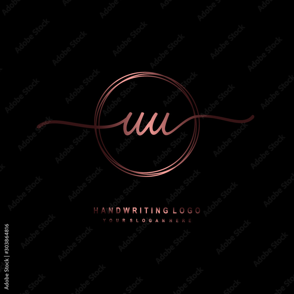 UU Initial handwriting logo design with circle lines dark pink gradation color. handwritten logo for fashion, beauty, team, wedding, luxury logo UU Initial handwriting logo design with circle lines dark pink gradation color. handwritten logo for fashion, beauty, team, wedding, luxury logo