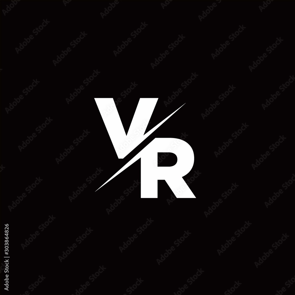 VR Logo Letter Monogram Slash with Modern logo designs template VR Logo Letter Monogram Slash with Modern logo designs template
