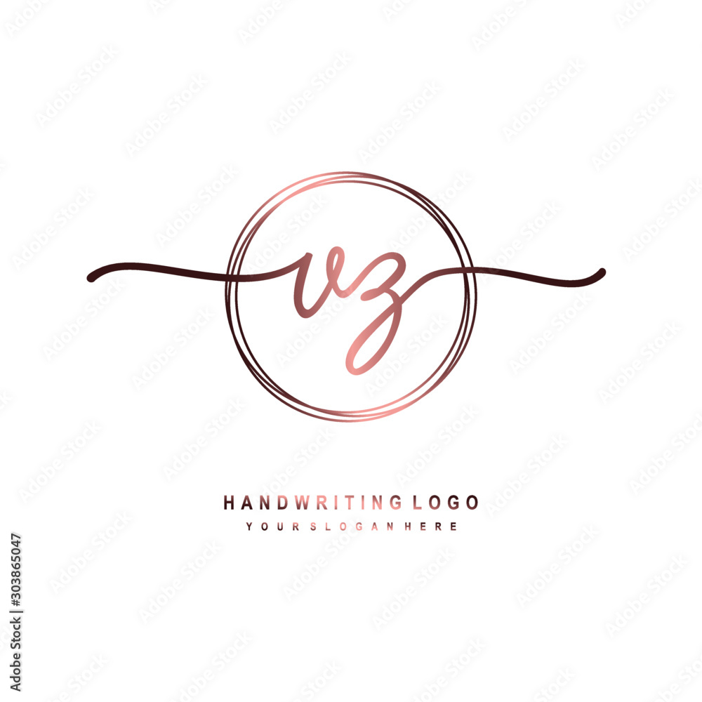 VZ Initial handwriting logo design with circle lines dark pink gradation color. handwritten logo for fashion, beauty, team, wedding, luxury logo VZ Initial handwriting logo design with circle lines dark pink gradation color. handwritten logo for fashion, beauty, team, wedding, luxury logo