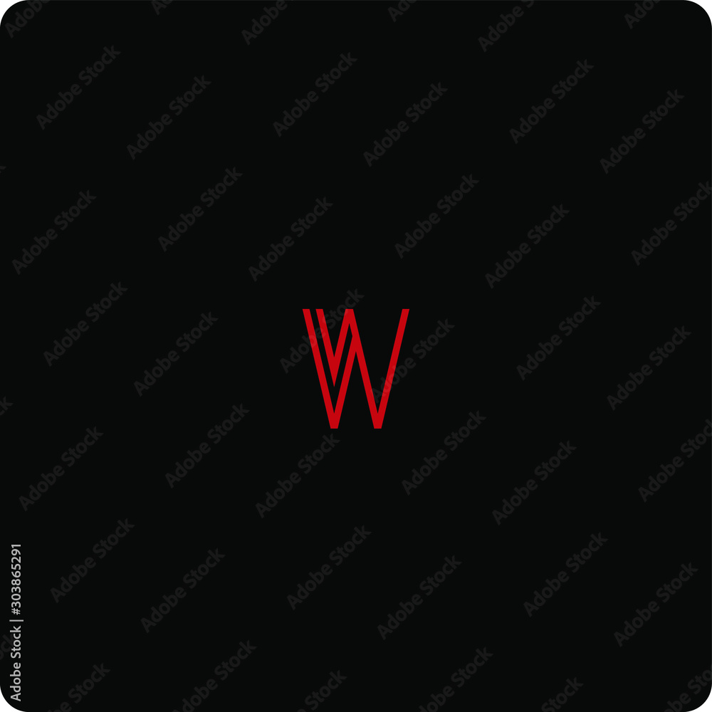 W letter Minimal monogram emblem style vector logo W letter Minimal monogram emblem style vector logo