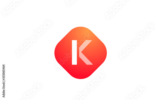 letter K alphabet icon logo shape for business company design
