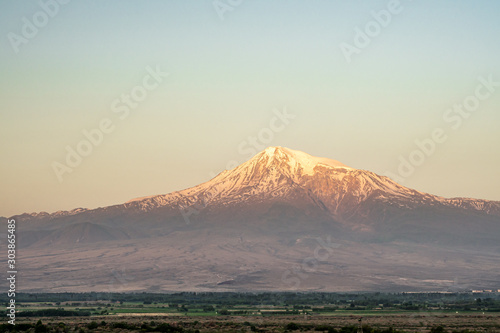 Highest peak in Turkey, Greater Ararat Mountain, in the morning