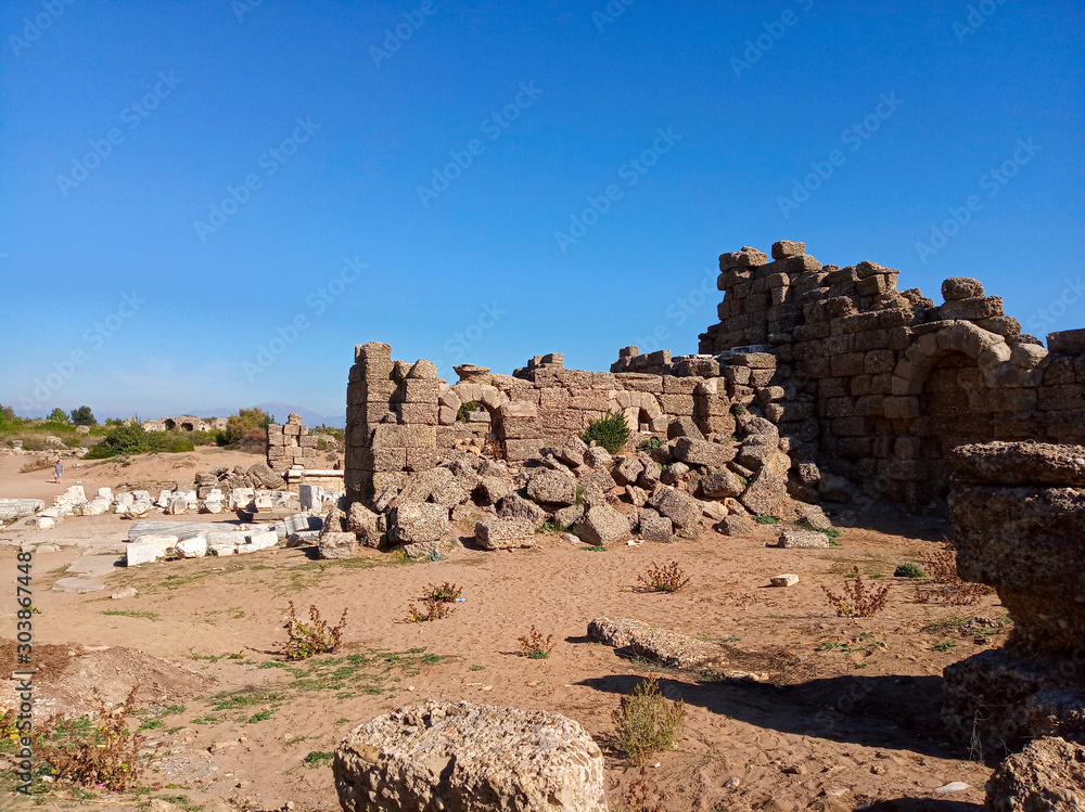 Ruins of Side city, Turkey