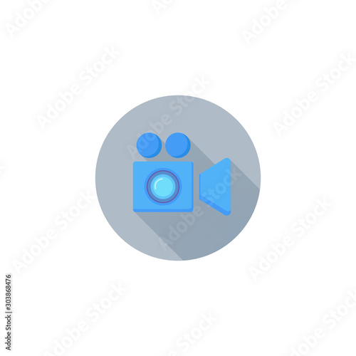 Video camera colorful vector flat icon