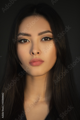 Asian Woman Beauty Face Closeup Portrait