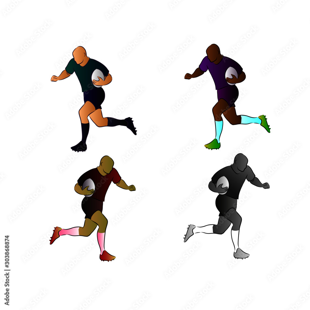 silhouettes of rugby players silhouettes of rugby players