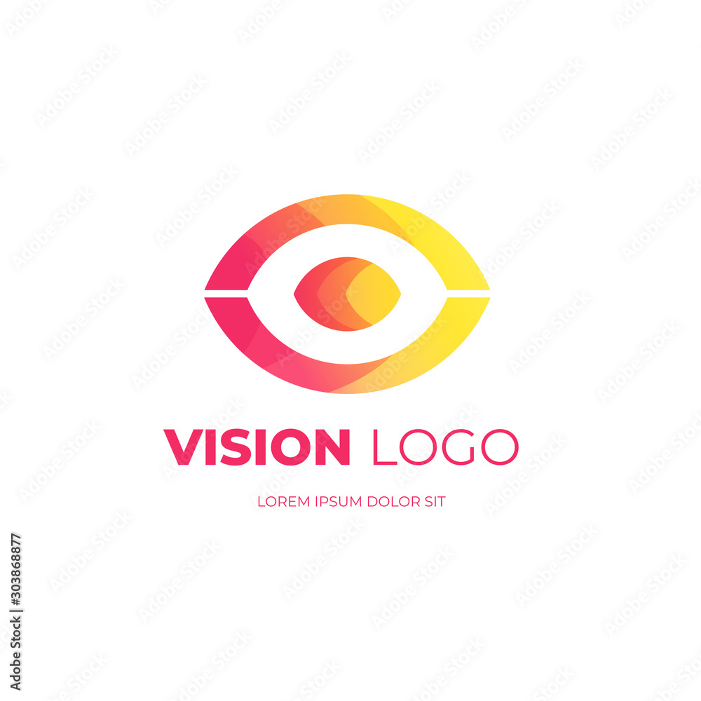 Modern and elegant gradient eye vision logo. Design elements for business branding and trademark. shape futuristic style. Vector EPS 10 Modern and elegant gradient eye vision logo. Design elements for business branding and trademark. shape futuristic style. Vector EPS 10
