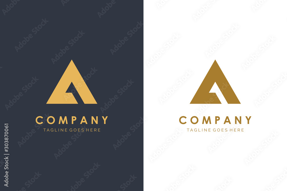Letter A Logo Geometric Triangle Flat Vector Design Letter A Logo Geometric Triangle Flat Vector Design