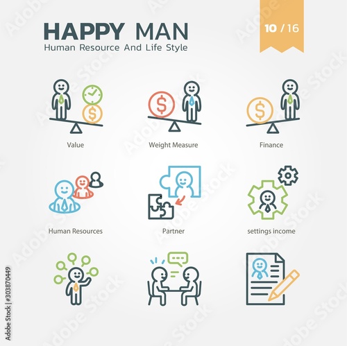 Happy Man - Human Resource And Lifestyle 10/16 © BomSymbols.