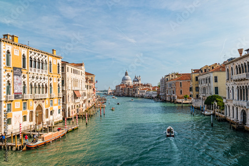 View of Grand Canal and Basilica Santa Maria della Salute in Venice, Italy © perekotypole