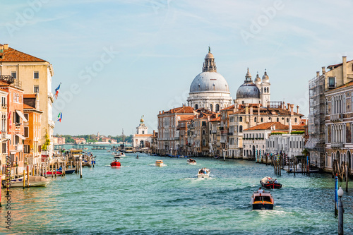 View of Grand Canal and Basilica Santa Maria della Salute in Venice, Italy © perekotypole