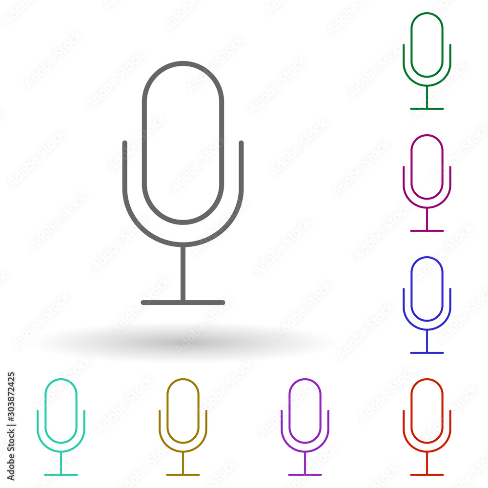 Microphone multi color icon. Simple thin line, outline vector of media, press icons for ui and ux, website or mobile application Microphone multi color icon. Simple thin line, outline vector of media, press icons for ui and ux, website or mobile application