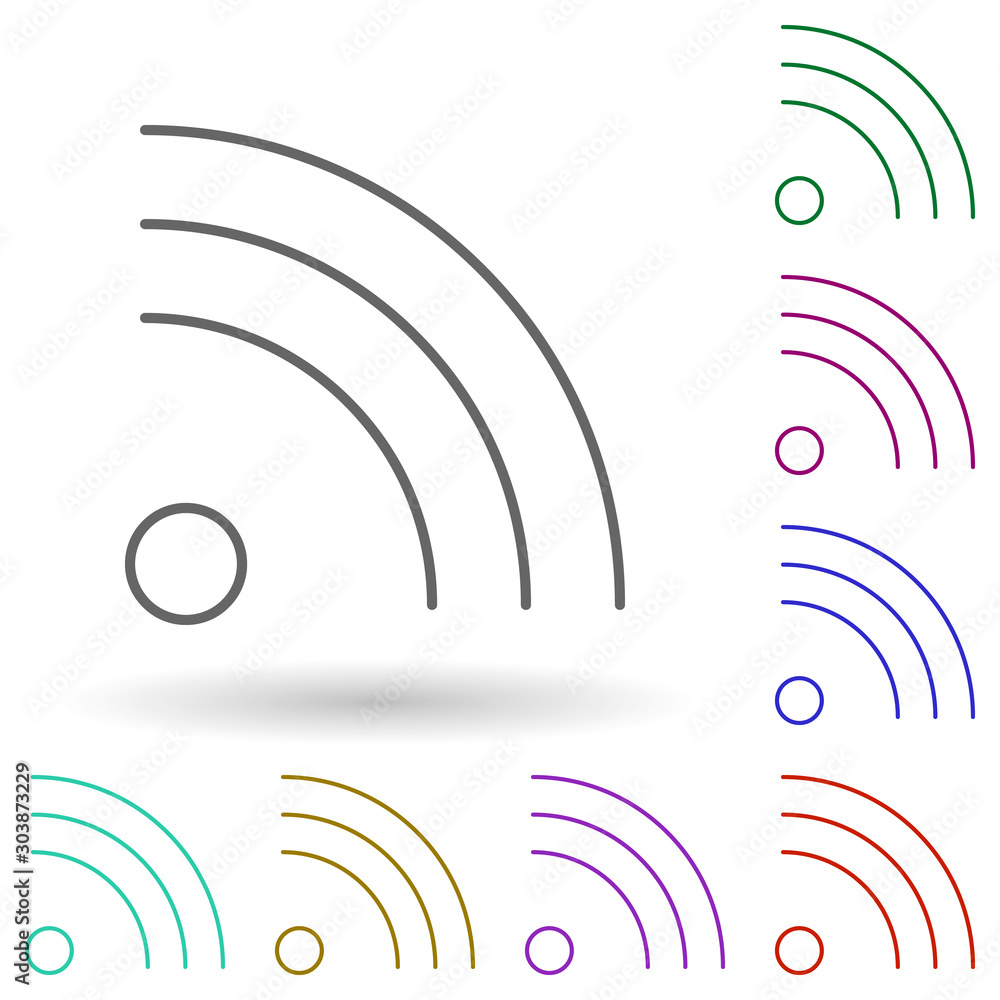 Radio waves multi color icon. Simple thin line, outline vector of media, press icons for ui and ux, website or mobile application Radio waves multi color icon. Simple thin line, outline vector of media, press icons for ui and ux, website or mobile application