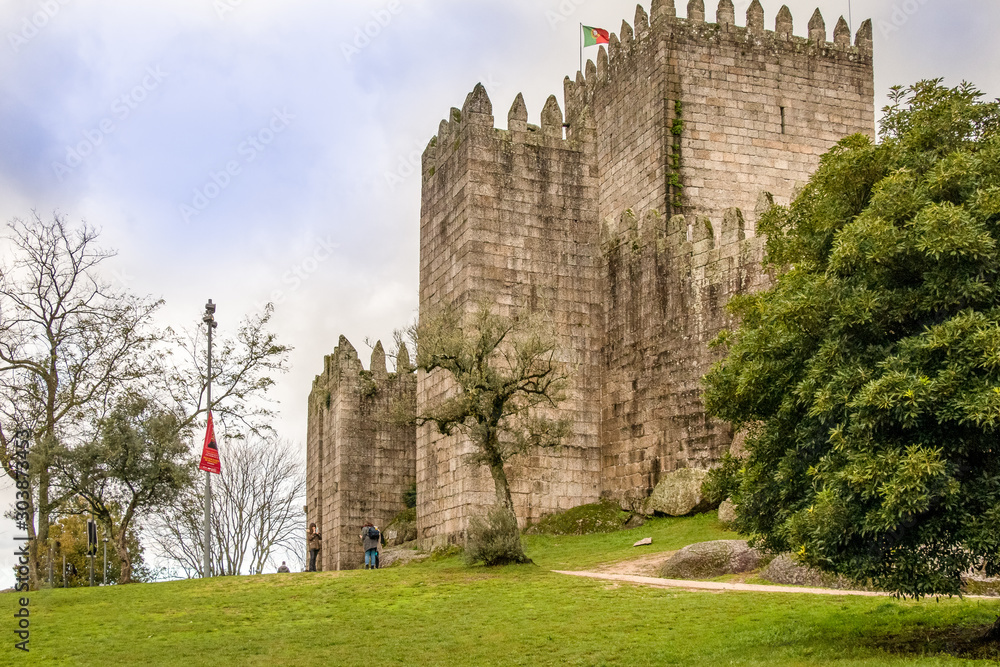 Guimaraes - Portugal, Castle, streets, gardens and D. Afonso Henriques statue