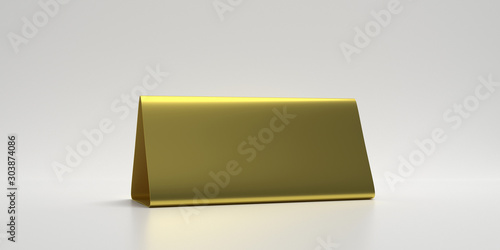 Bilde på lerret Table tent, reserved card sign empty blank isolated against white background