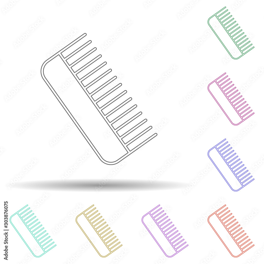Comb multi color icon. Simple thin line, outline vector of spa icons for ui and ux, website or mobile application Comb multi color icon. Simple thin line, outline vector of spa icons for ui and ux, website or mobile application