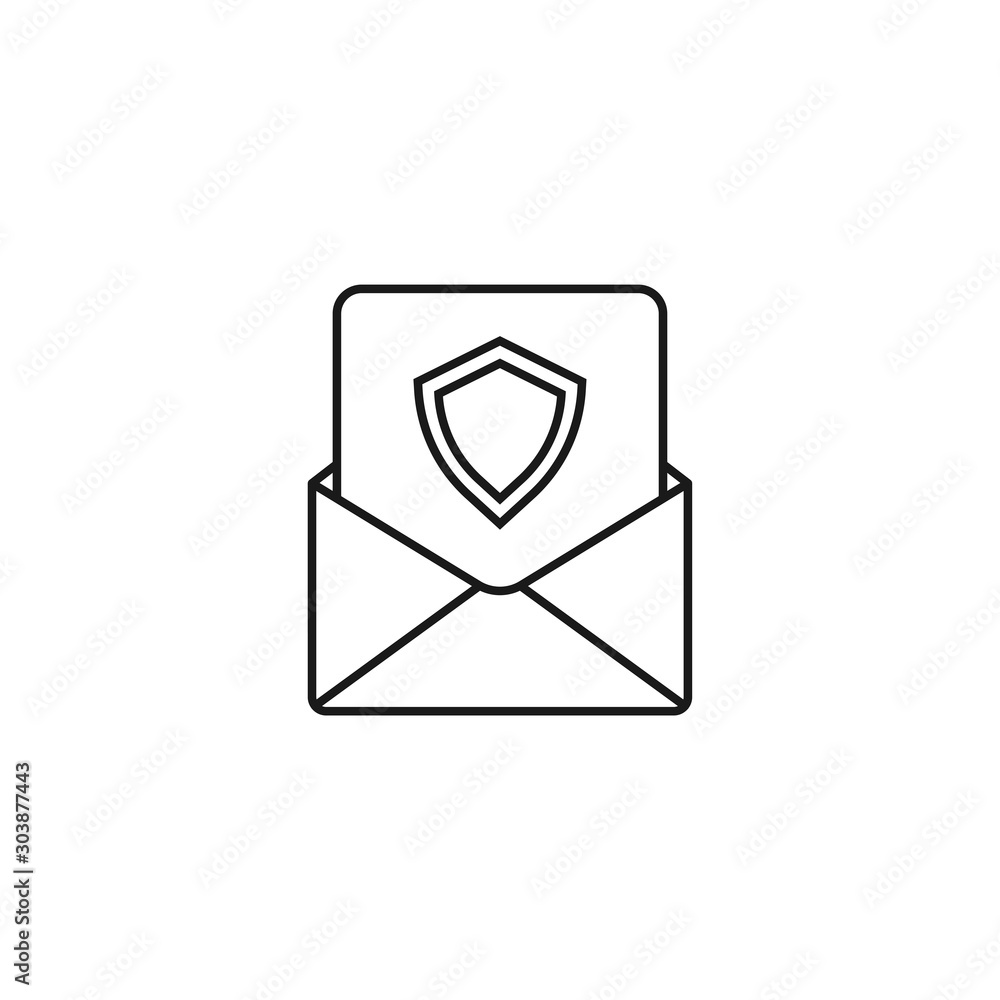 security mail - minimal line web icon. simple vector illustration. concept for infographic, website or app. security mail - minimal line web icon. simple vector illustration. concept for infographic, website or app.