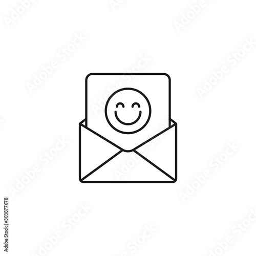 positive mail - minimal line web icon. simple vector illustration. concept for infographic, website or app.