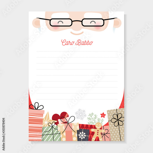 Letter to santa in italian language. christmas wishlist