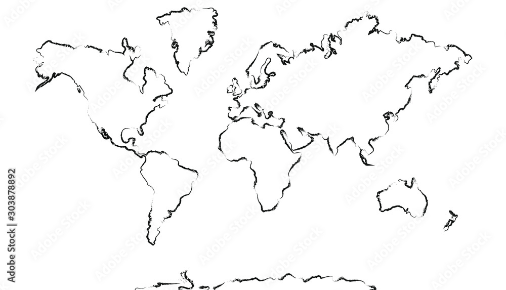 carte du monde esquisse