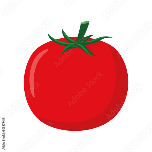 Fototapeta Vector illustration of a funny tomato in cartoon style.