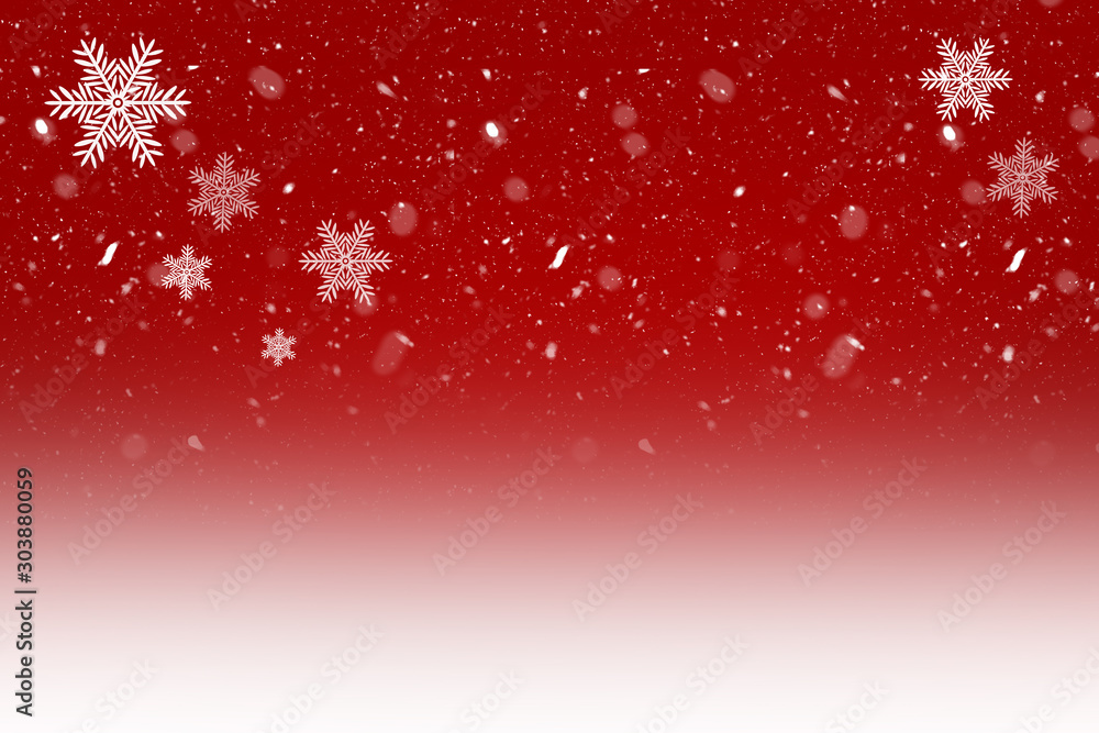 Christmas background and snow with copy space