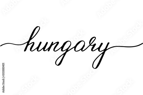 Hungary handwritten text vector