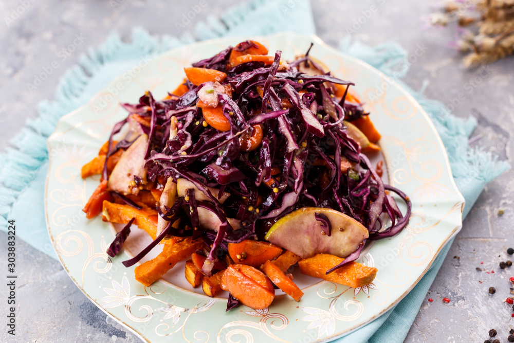 red cabbage salad with apples and carrots red cabbage salad with apples and carrots