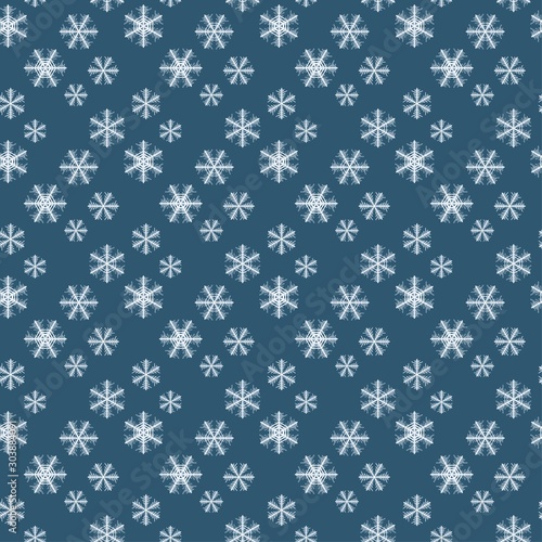 Winter snowflakes seamless pattern. Decorative vector illustration.