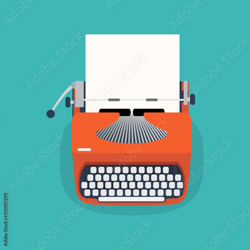 Retro typewriter and paper sheetIt