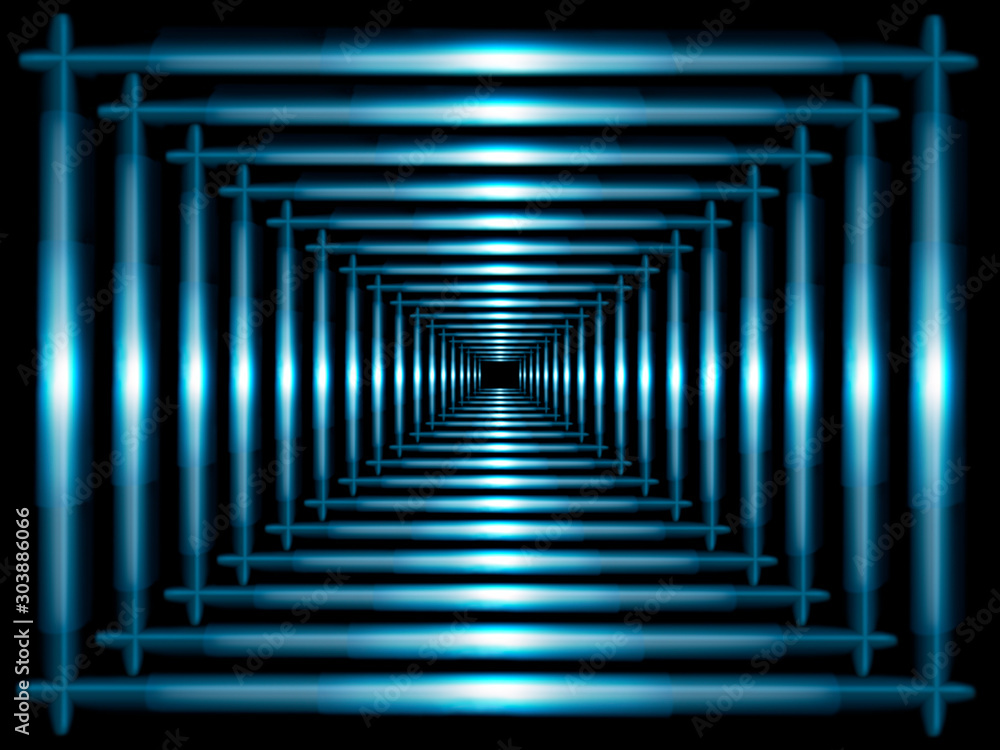 abstract background with a perspective of blue glowing lines on abstract background with a perspective of blue glowing lines on