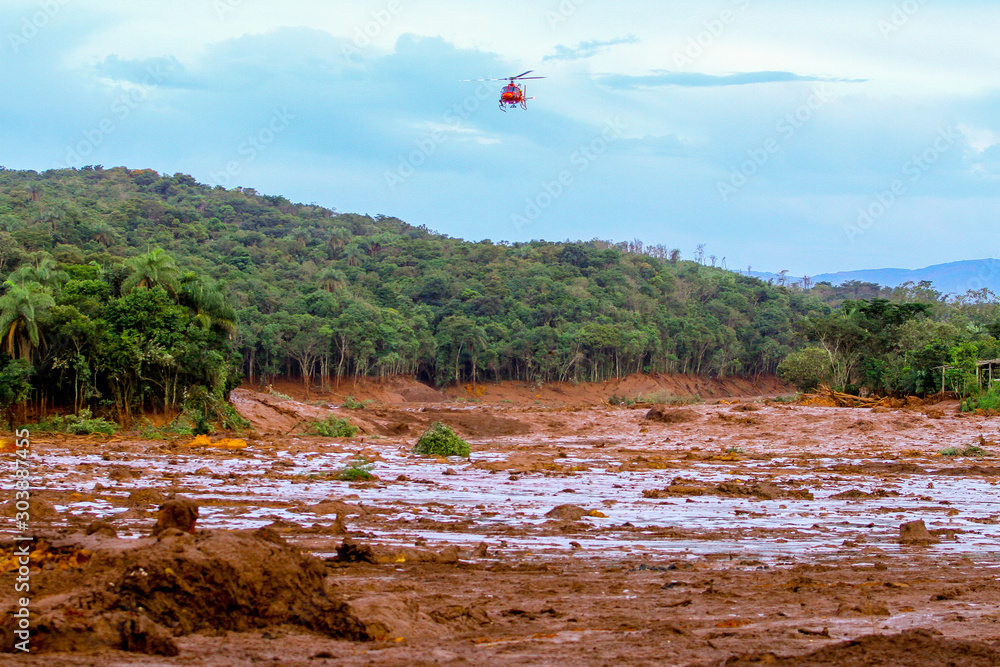 Ταπετσαρία Mineral tailings mud after dam rupture in Brumadinho, Minas Gerais, Brazil