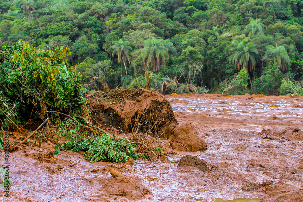 Ταπετσαρία Mineral tailings mud after dam rupture in Brumadinho, Minas Gerais, Brazil