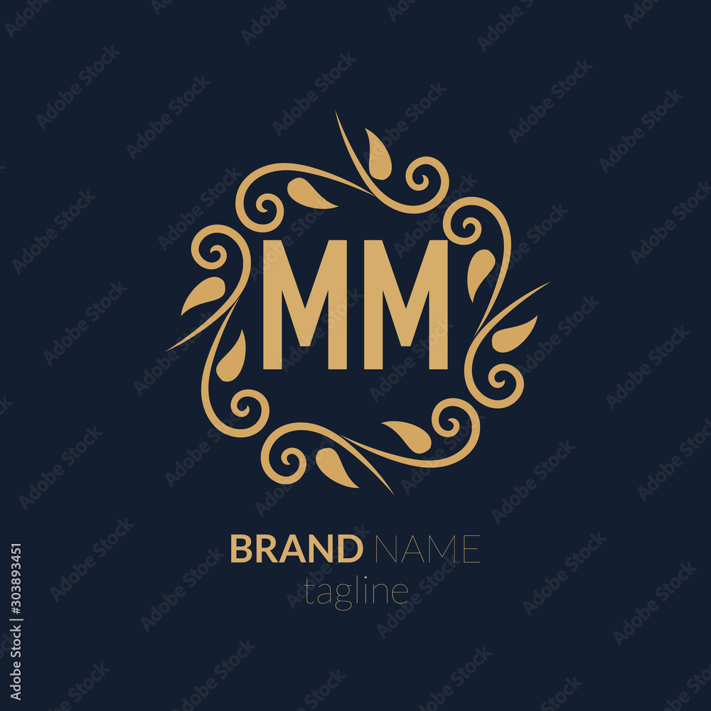 Initial Mm Letter Vector & Photo (Free Trial)