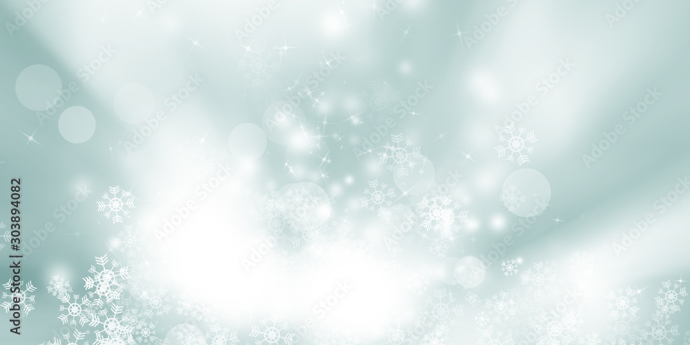 white and gray Christmas light with snowflake bokeh background, Winter backdrop wallpaper. white and gray Christmas light with snowflake bokeh background, Winter backdrop wallpaper.