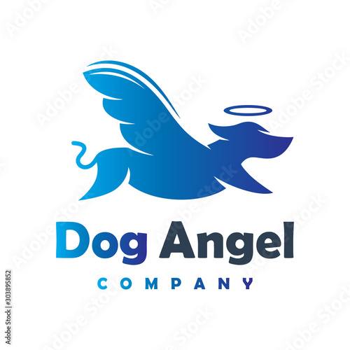 angel dog animal logo design your company