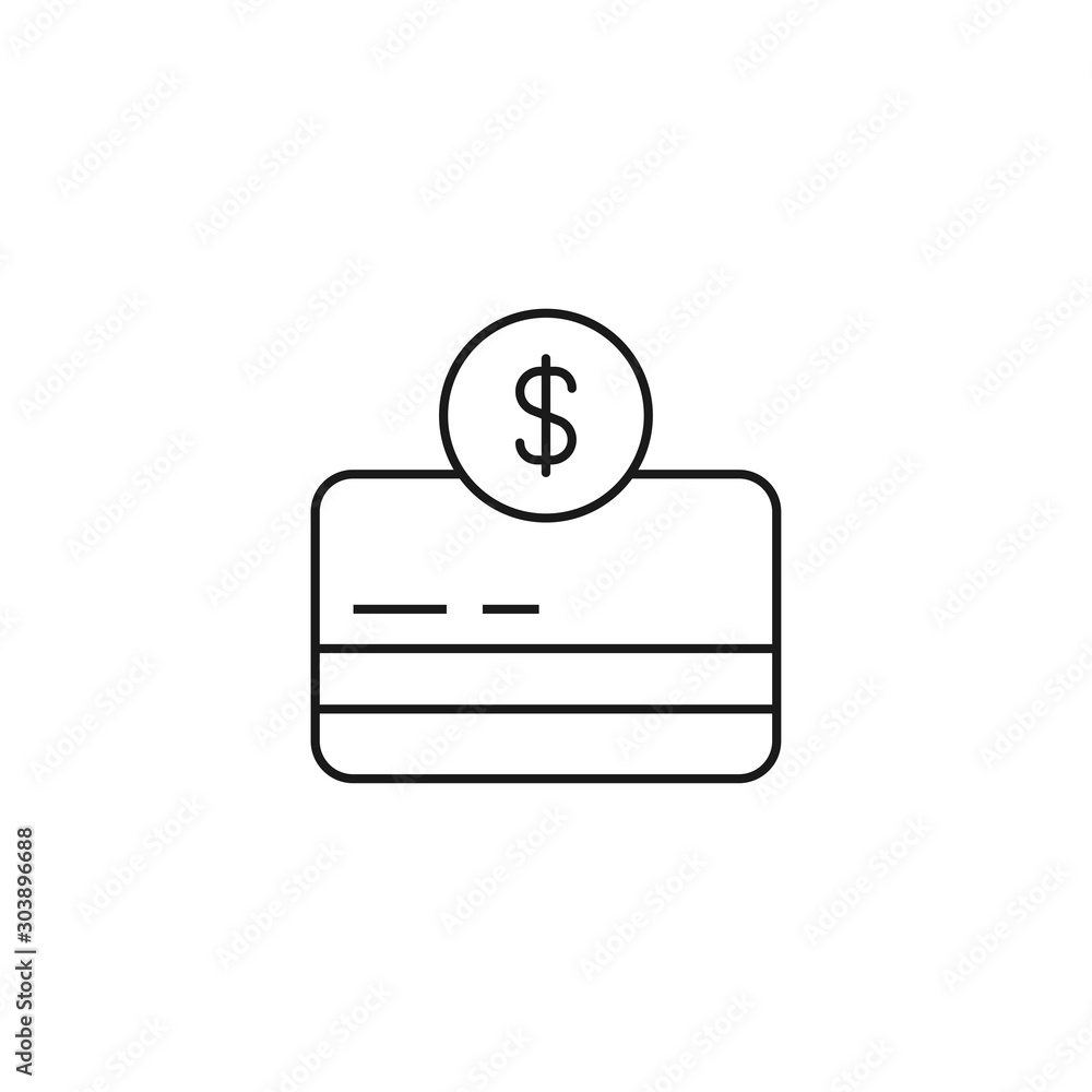 paid credit card - minimal line web icon. simple vector illustration. concept for infographic, website or app. paid credit card - minimal line web icon. simple vector illustration. concept for infographic, website or app.