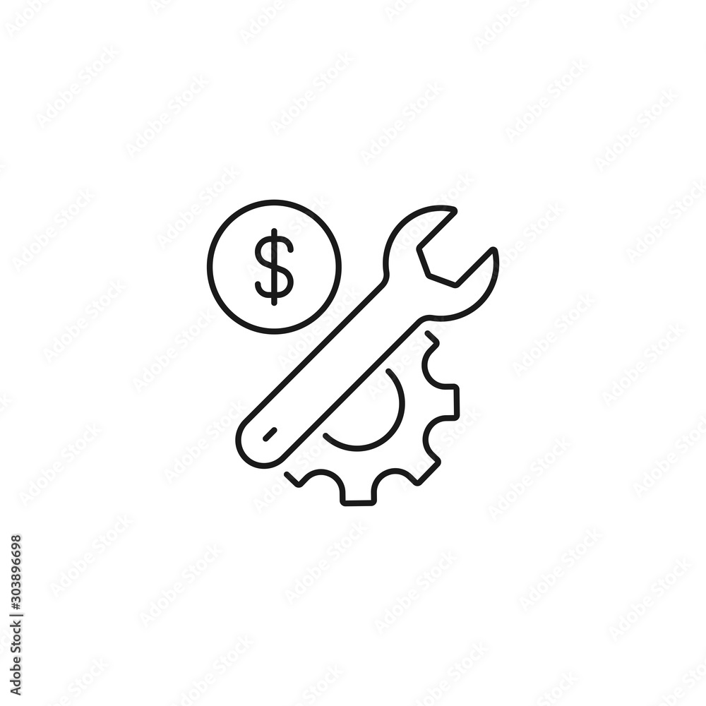 paid tech support - minimal line web icon. simple vector illustration. concept for infographic, website or app. paid tech support - minimal line web icon. simple vector illustration. concept for infographic, website or app.